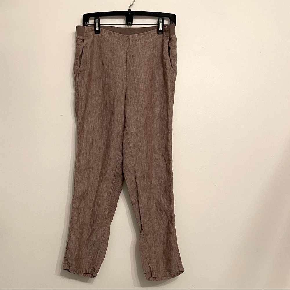 I JIL love linen light brown comfort waist pants slacks Small S